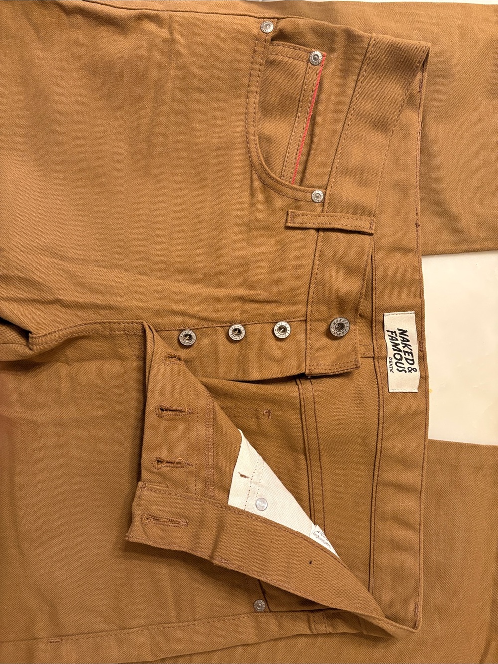 Naked & Famous Super Guy- Duck Canvas Selvedge jeans. Size 34